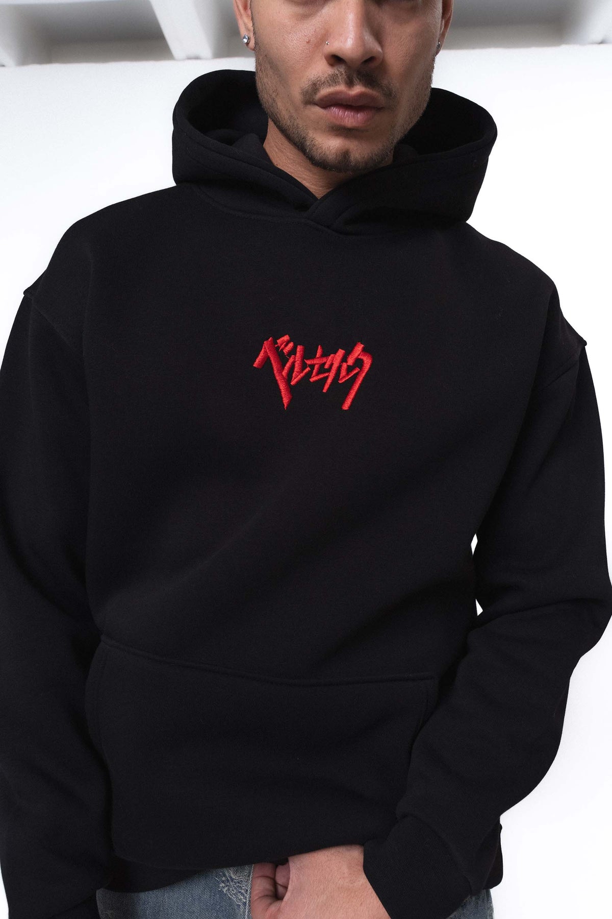 Berserk Anime Siyah Oversize Hoodie