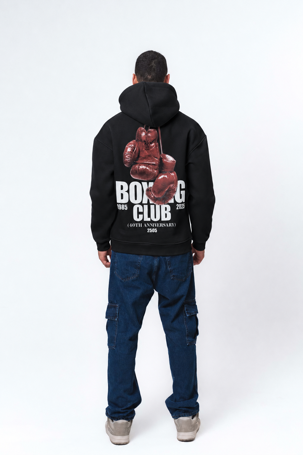 Boxing Club Siyah Oversize Hoodie