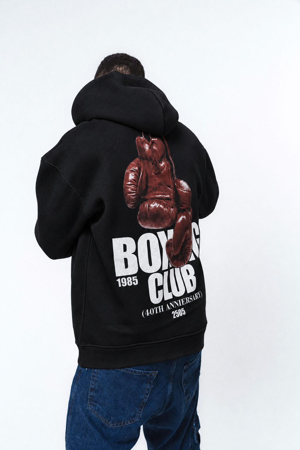 Boxing Club Siyah Oversize Hoodie