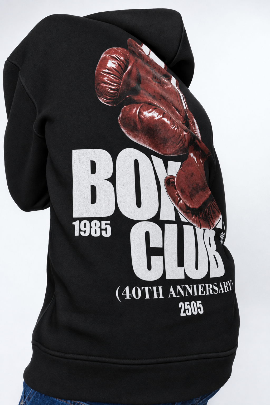 Boxing Club Siyah Oversize Hoodie