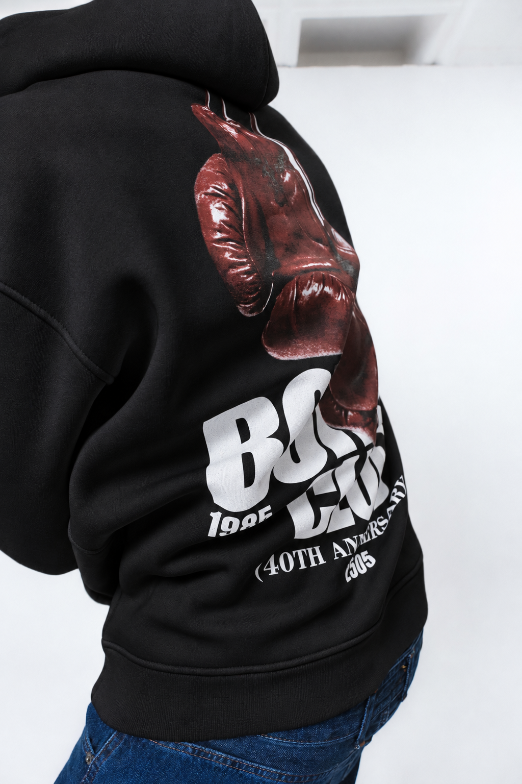 Boxing Club Siyah Oversize Hoodie