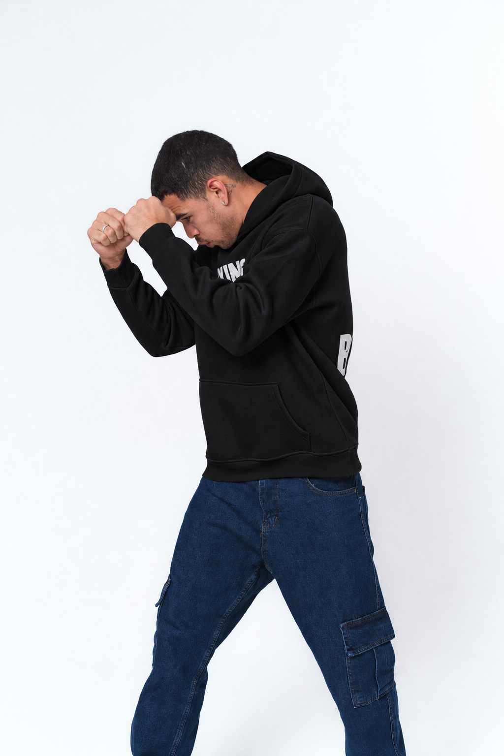Boxing Club Siyah Oversize Hoodie