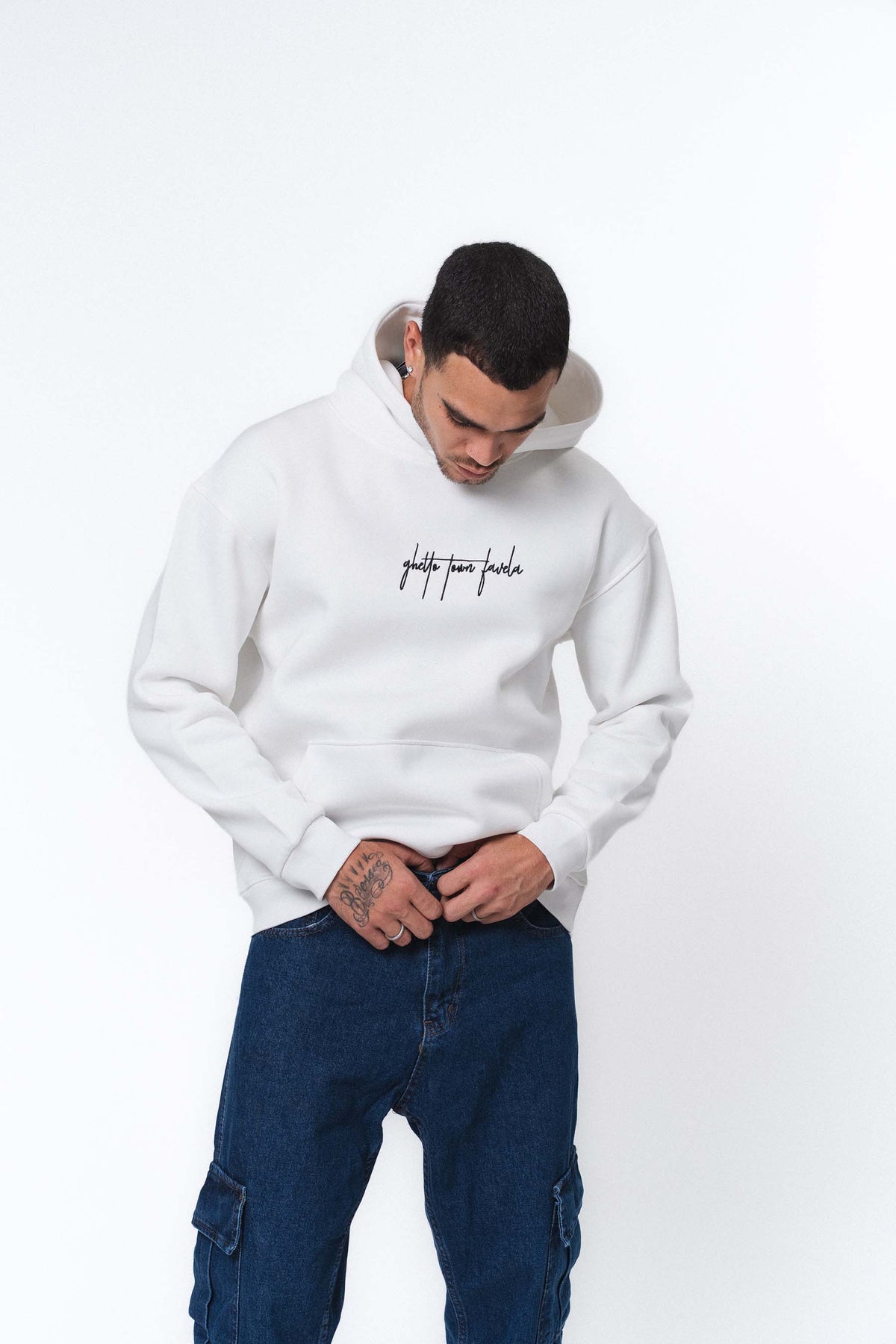 Favela Beyaz Oversize Hoodie