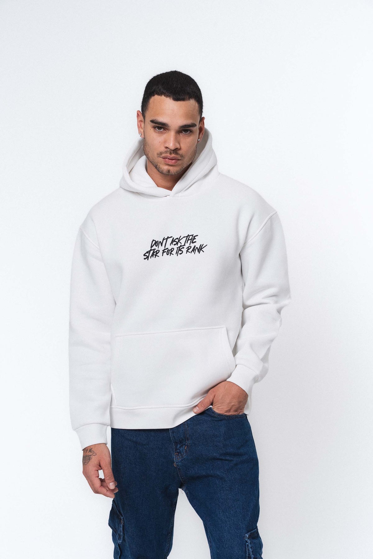 Etnik Tasarım Mercedes Beyaz Oversize Hoodie