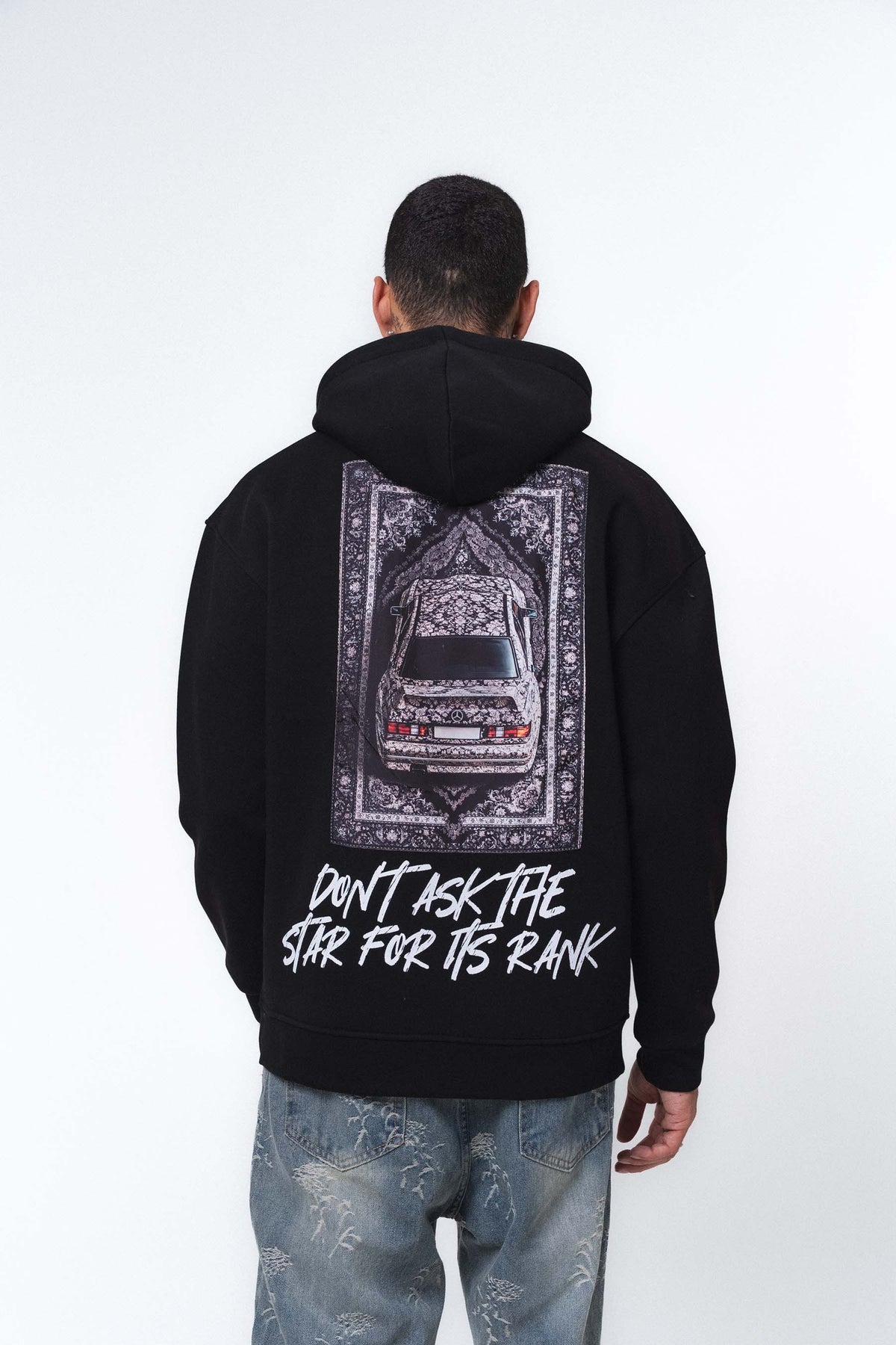 Etnik Tasarım Mercedes Siyah Oversize Hoodie