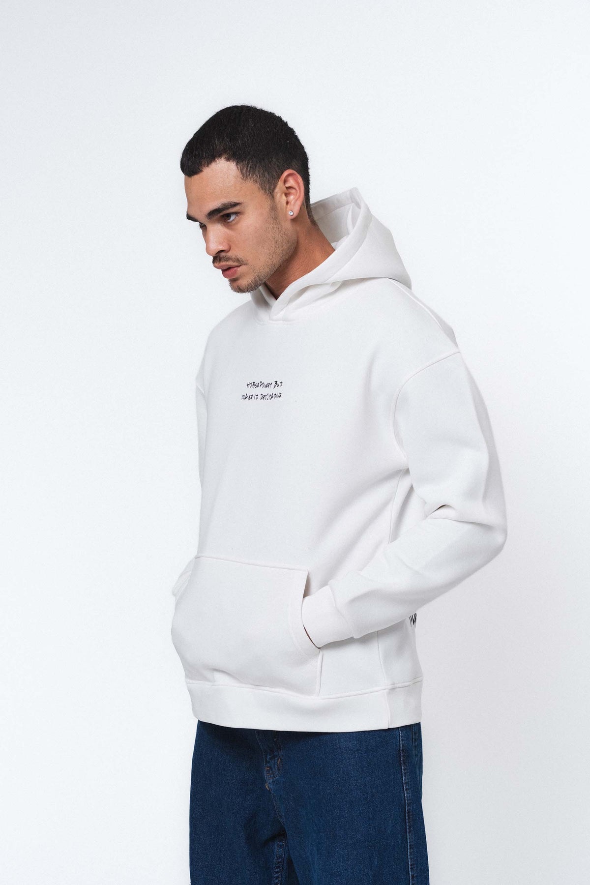 Etnik Tasarım BMW Beyaz Oversize Hoodie