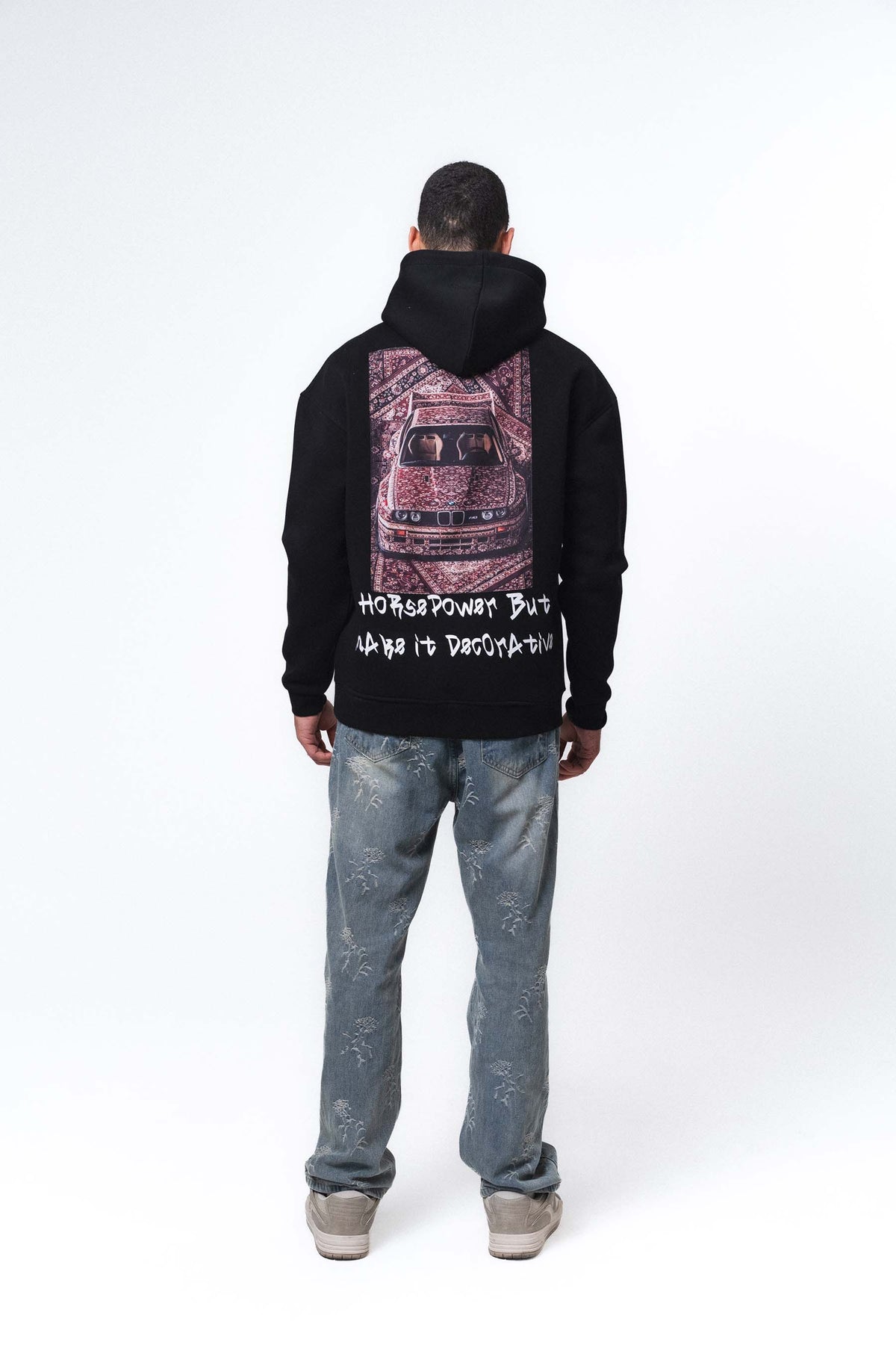 Etnik Tasarım BMW Siyah Oversize Hoodie
