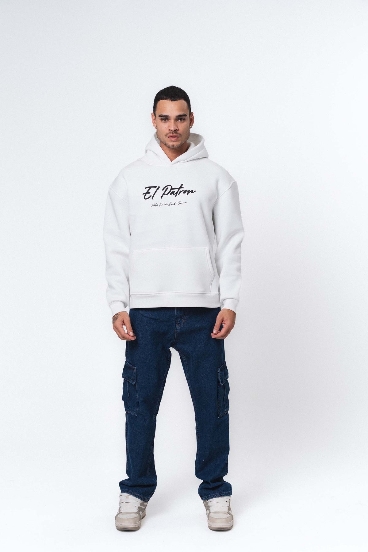 El Patron Beyaz Oversize Hoodie