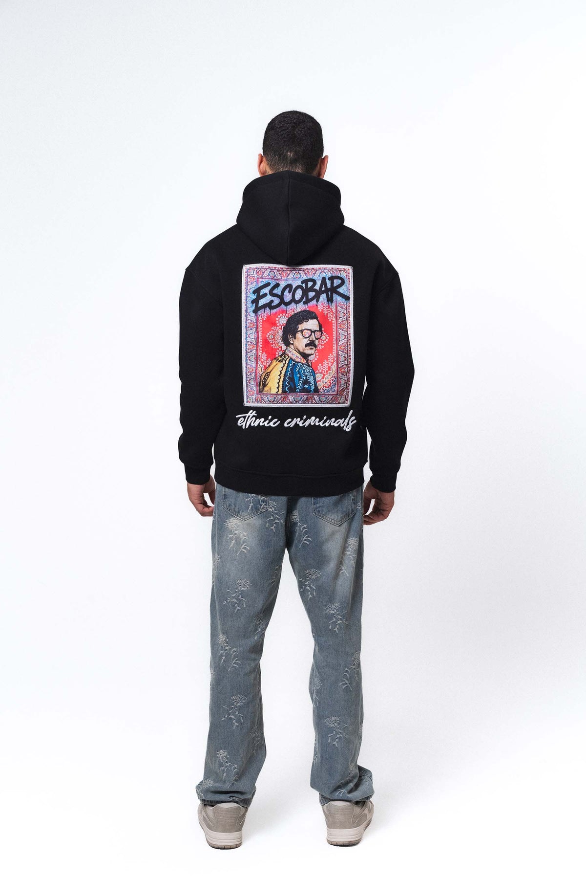 Etnik Tasarım Pablo Escobar Siyah Oversize Hoodie