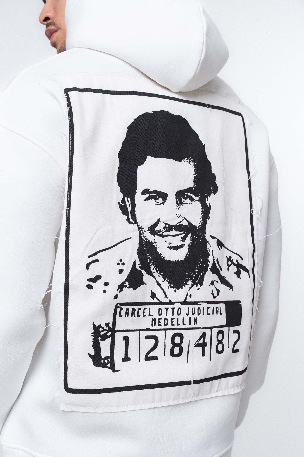 Pablo Escobar - Medellin Beyaz Oversize Hoodie