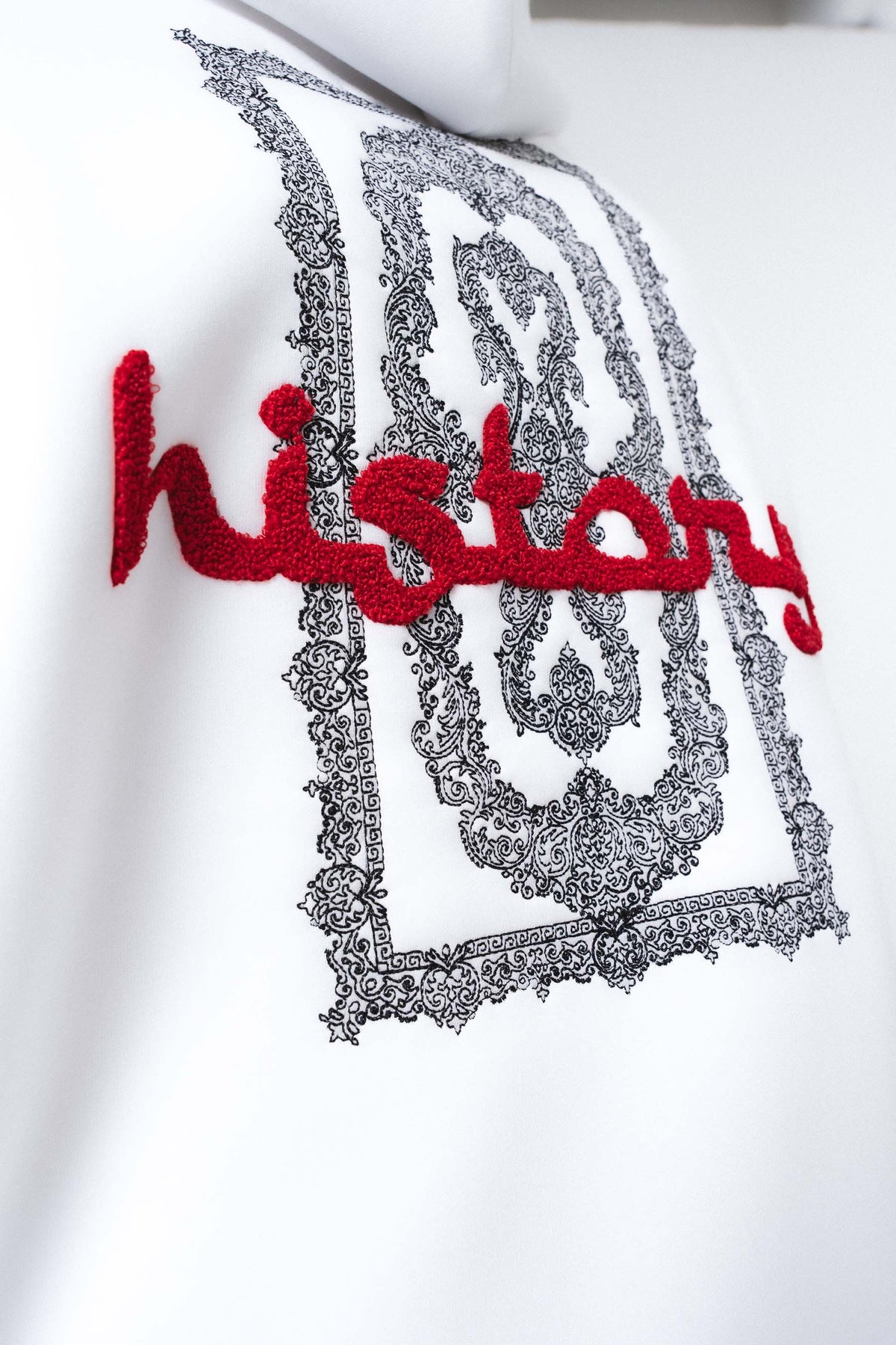 Etnik Tasarım History Future Carpet Beyaz Oversize Hoodie