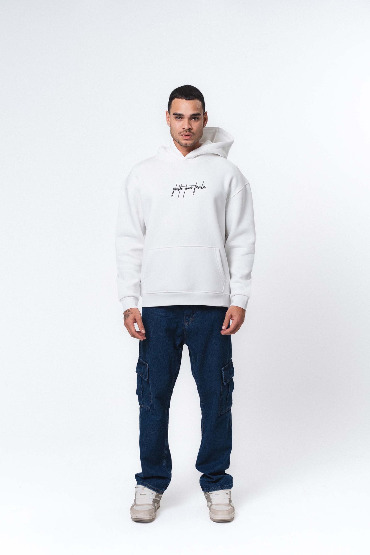 Muhammed Ali Beyaz Oversize Hoodie