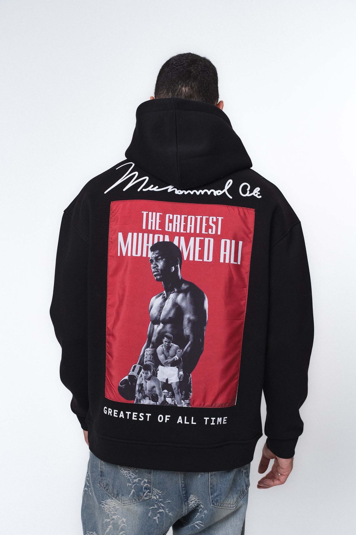 Muhammed Ali Siyah Oversize Hoodie
