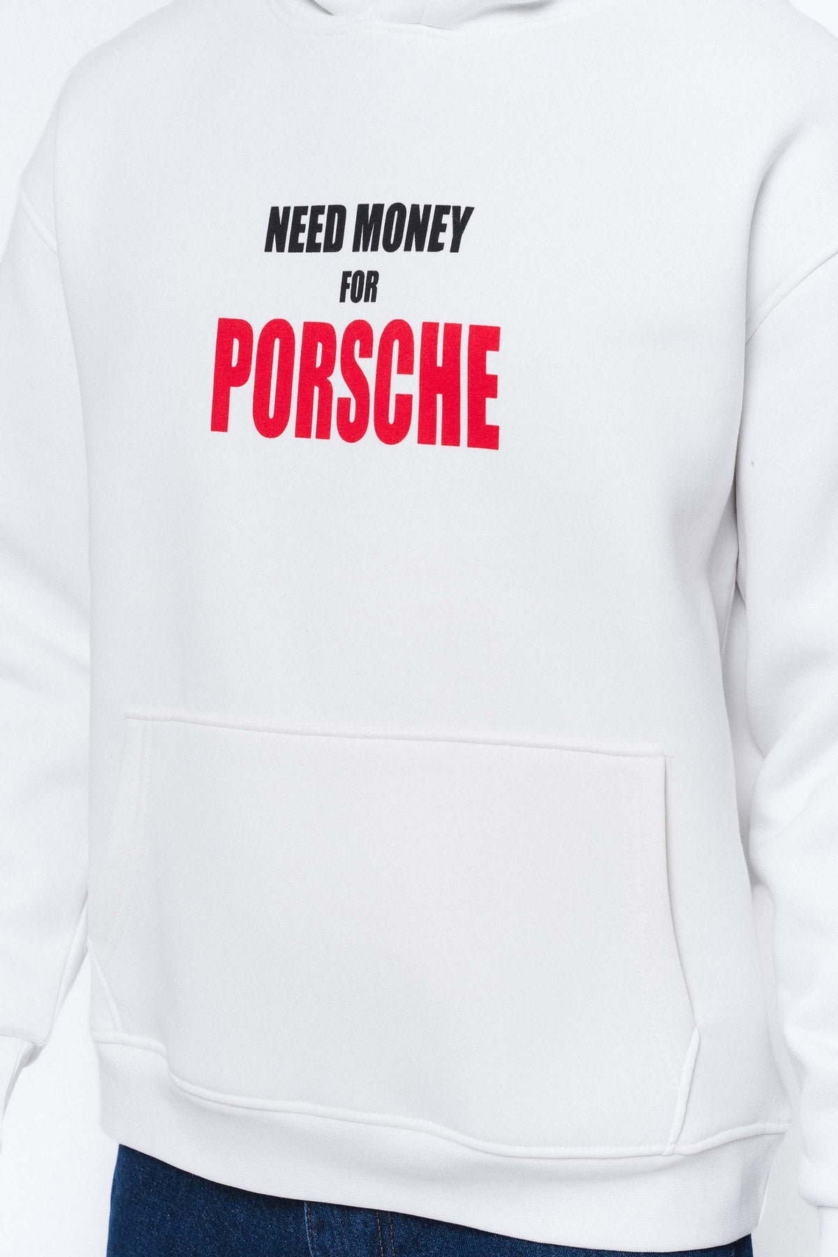 Need Money For Porsche Beyaz Oversize Hoodie
