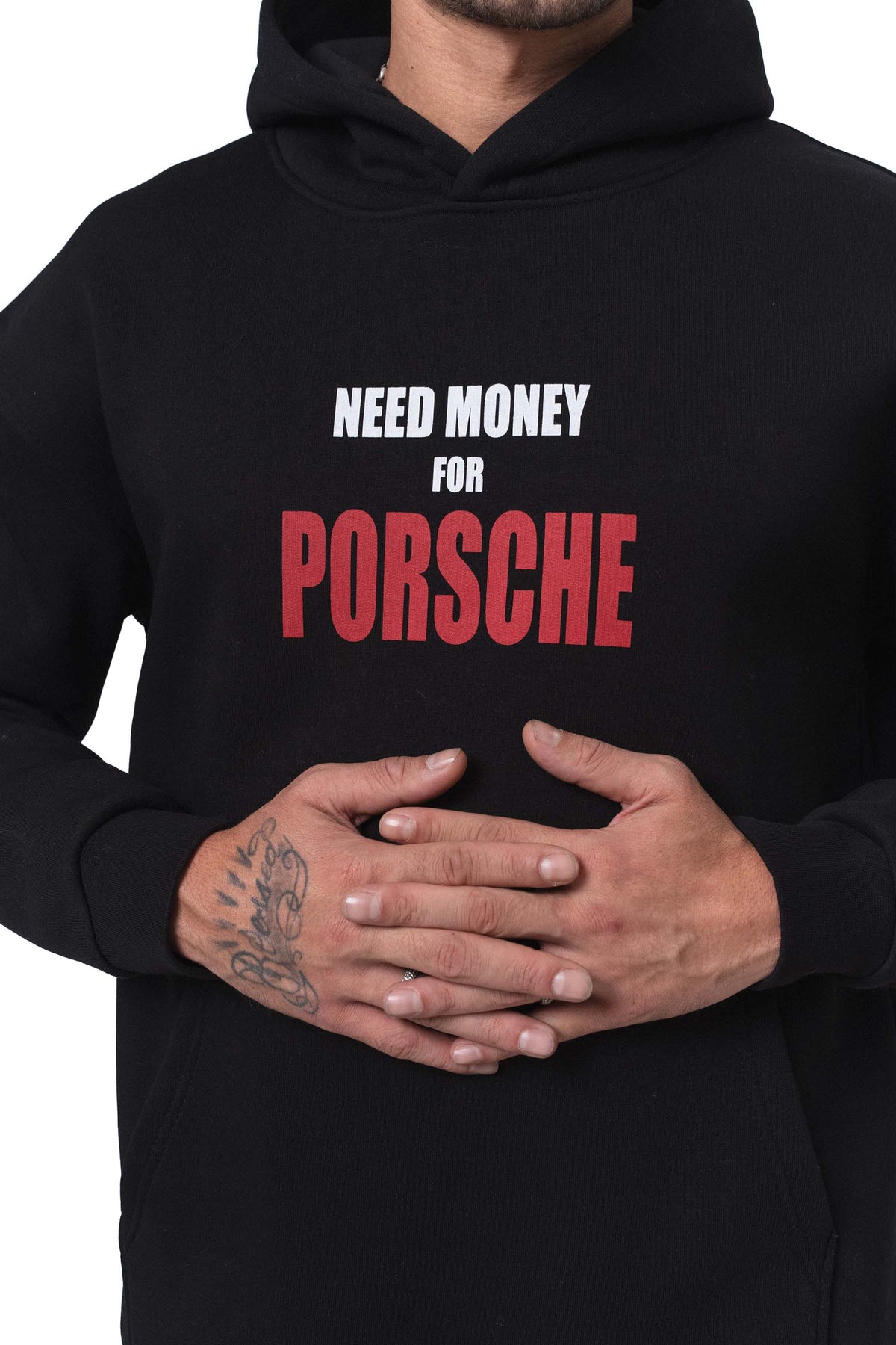 Need Money For Porsche Siyah Oversize Hoodie