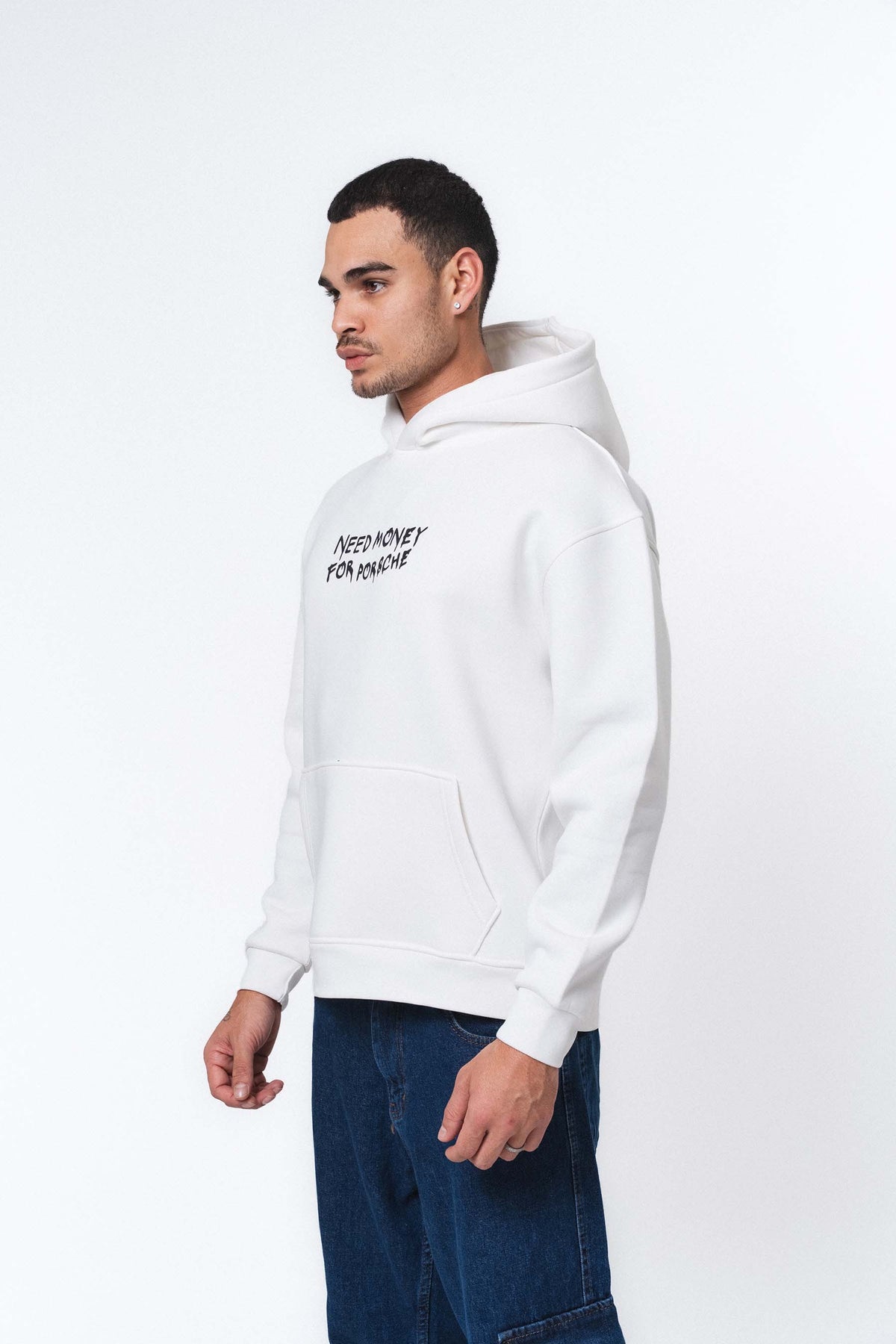Need Money For Porsche 2 Beyaz Oversize Hoodie