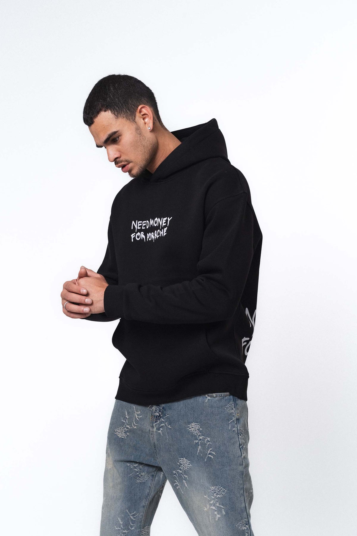 Need Money For Porsche 2 Siyah Oversize Hoodie