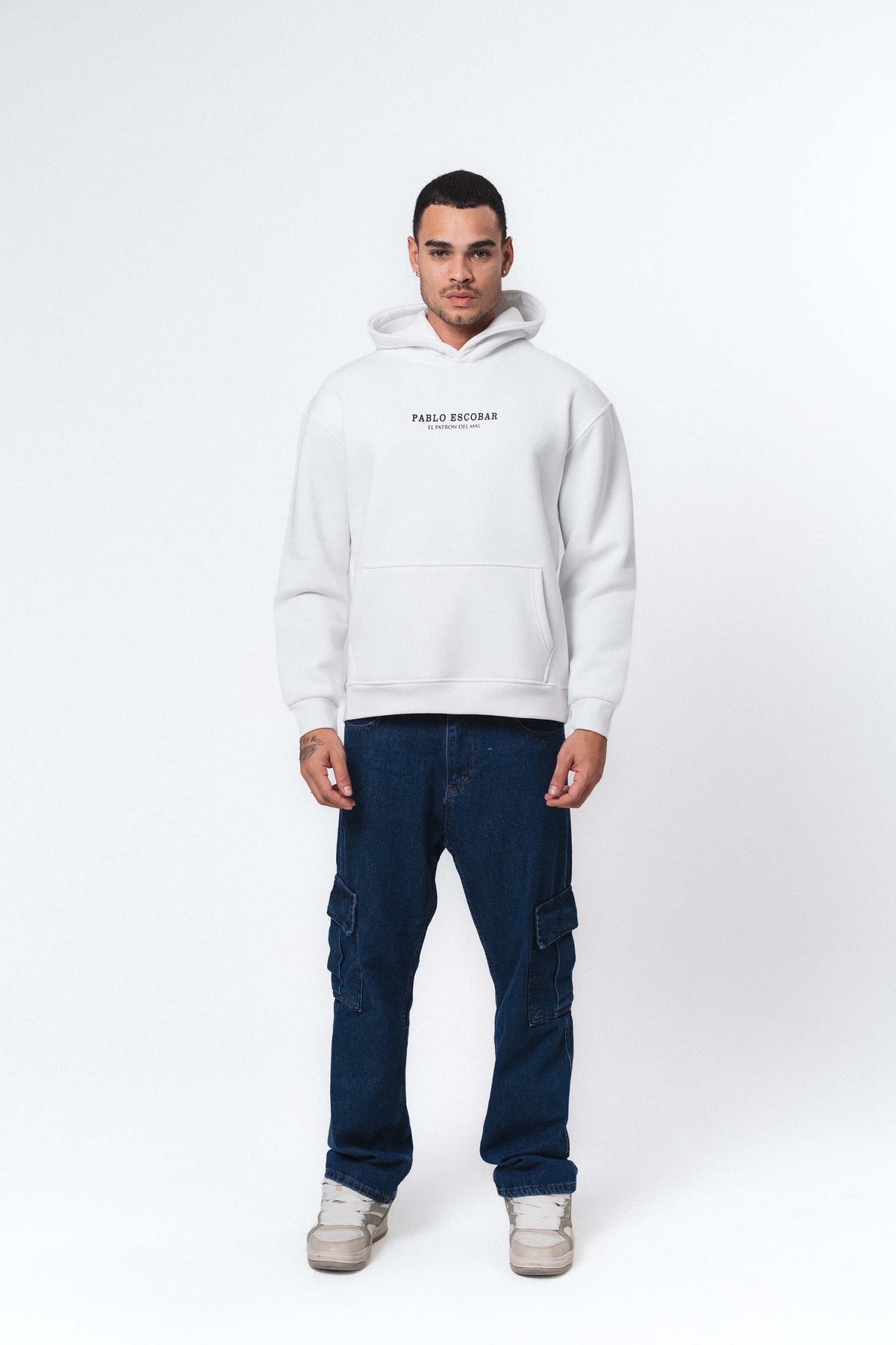 Pablo Escobar Beyaz Oversize Hoodie