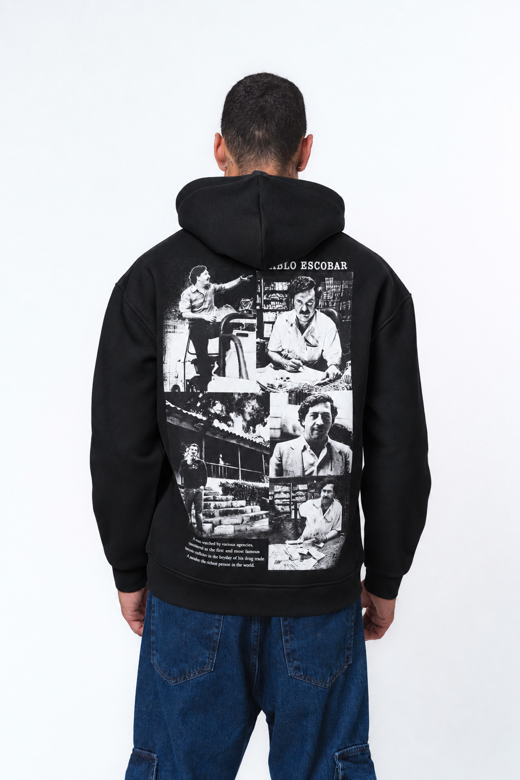 Pablo Escobar Siyah Oversize Hoodie