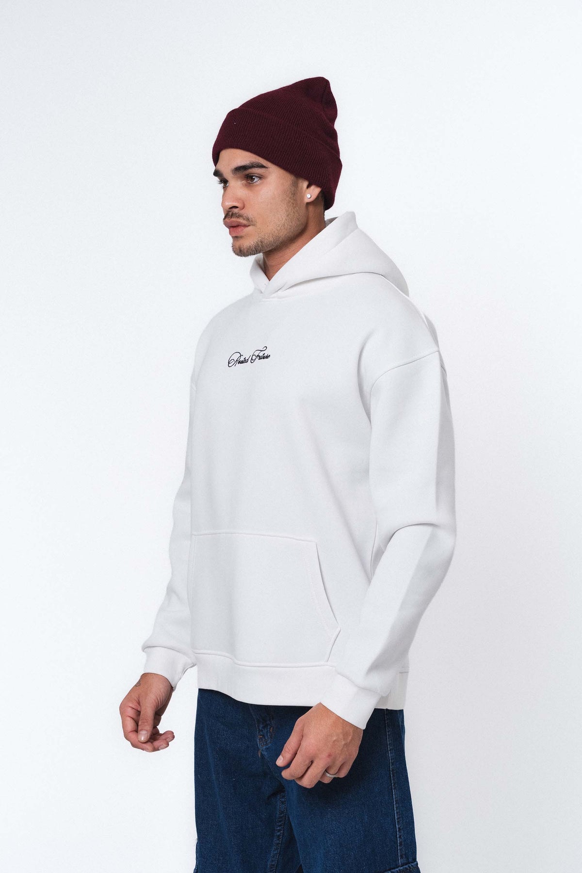 Etnik Tasarım - Rooted Future Beyaz Oversize Hoodie