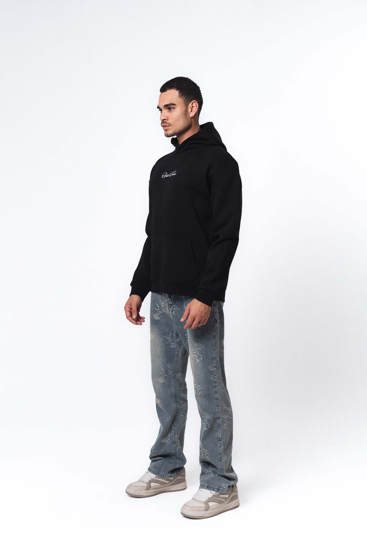 Etnik Tasarım - Rooted Future Siyah Oversize Hoodie