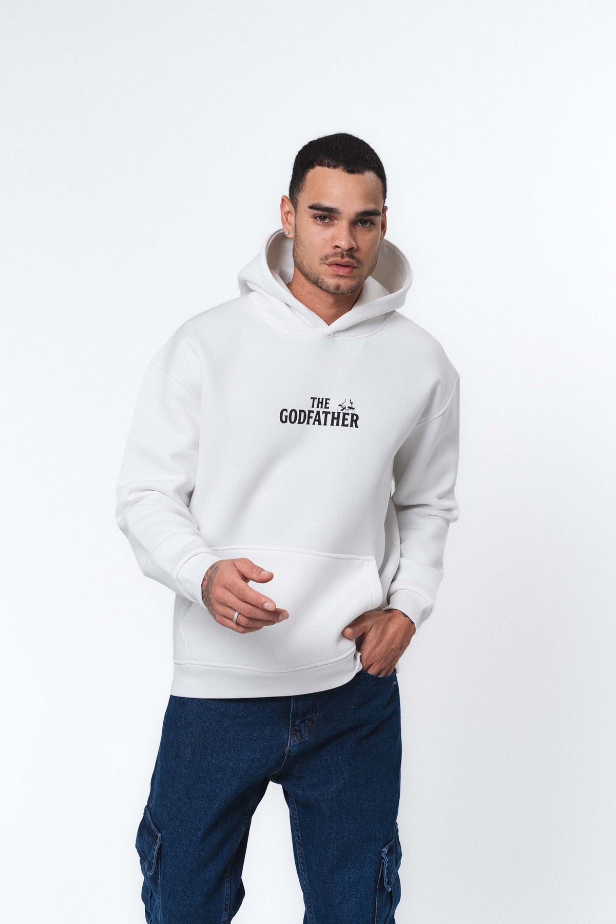 The Godfather Don Corleone Beyaz Oversize Hoodie