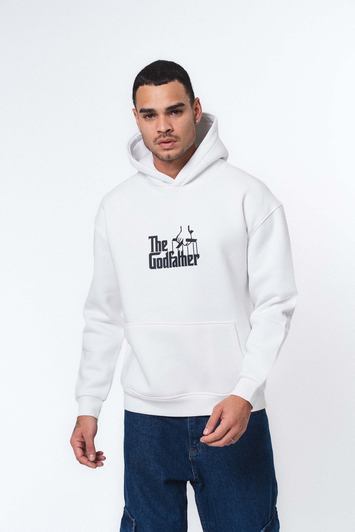 Don Corleone The Godfather Beyaz Oversize Hoodie