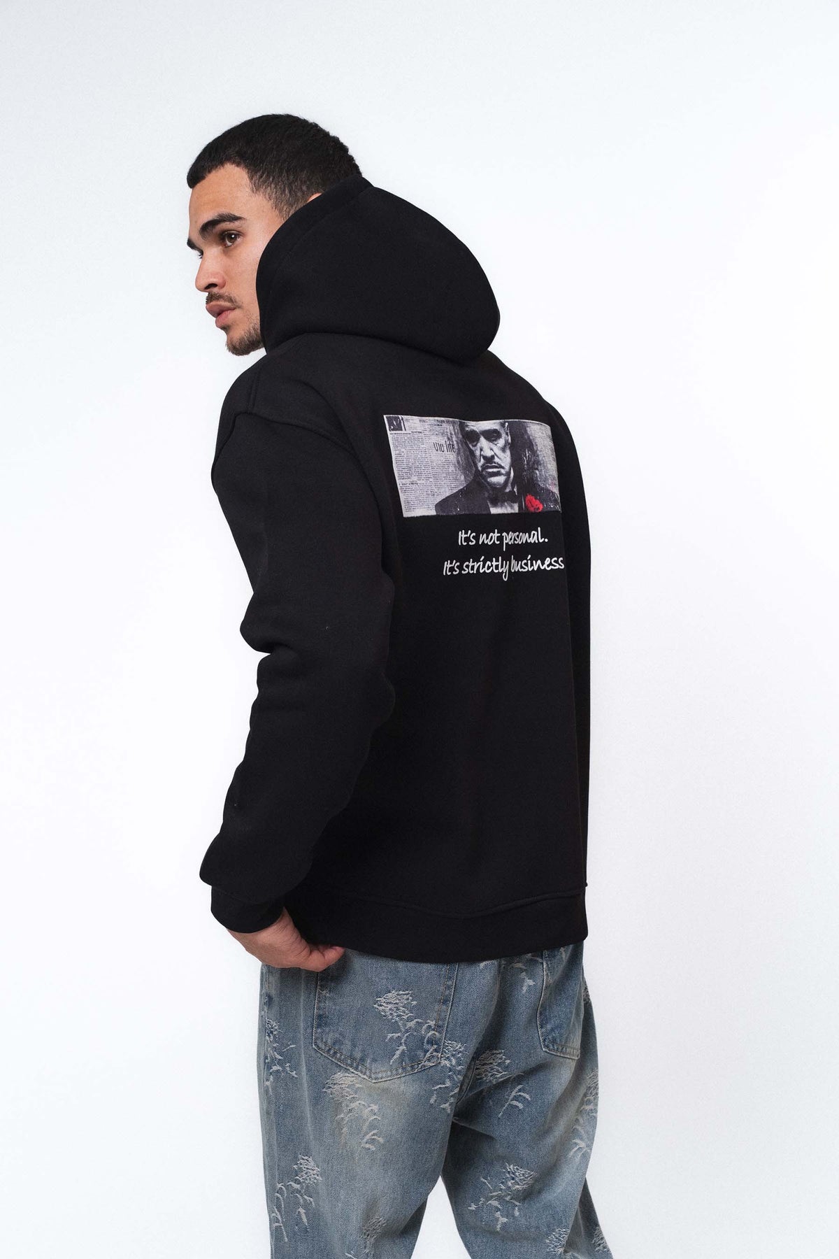 Don Corleone The Godfather Siyah Oversize Hoodie