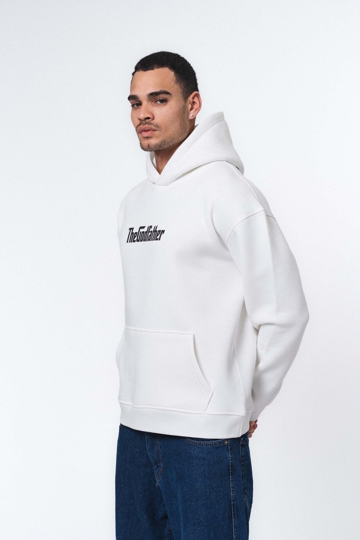 The Godfather Classic Car Beyaz Oversize Hoodie