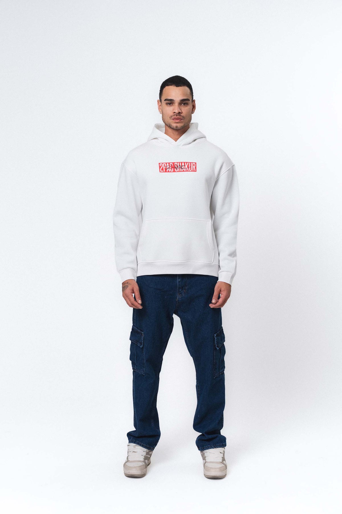 Tupac Shakur Beyaz Oversize Hoodie