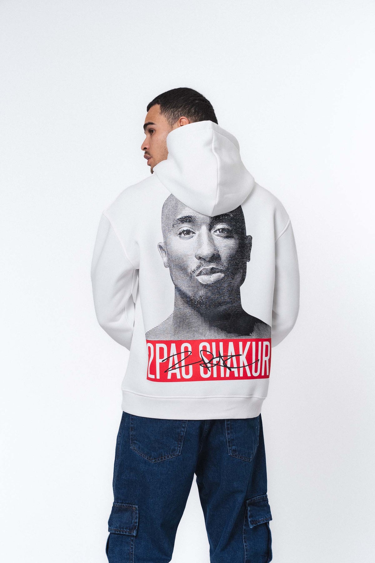 Tupac Shakur Beyaz Oversize Hoodie