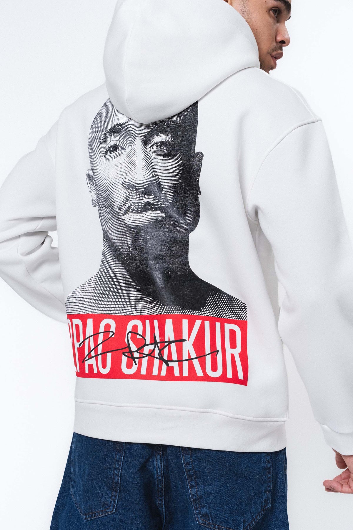 Tupac Shakur Beyaz Oversize Hoodie