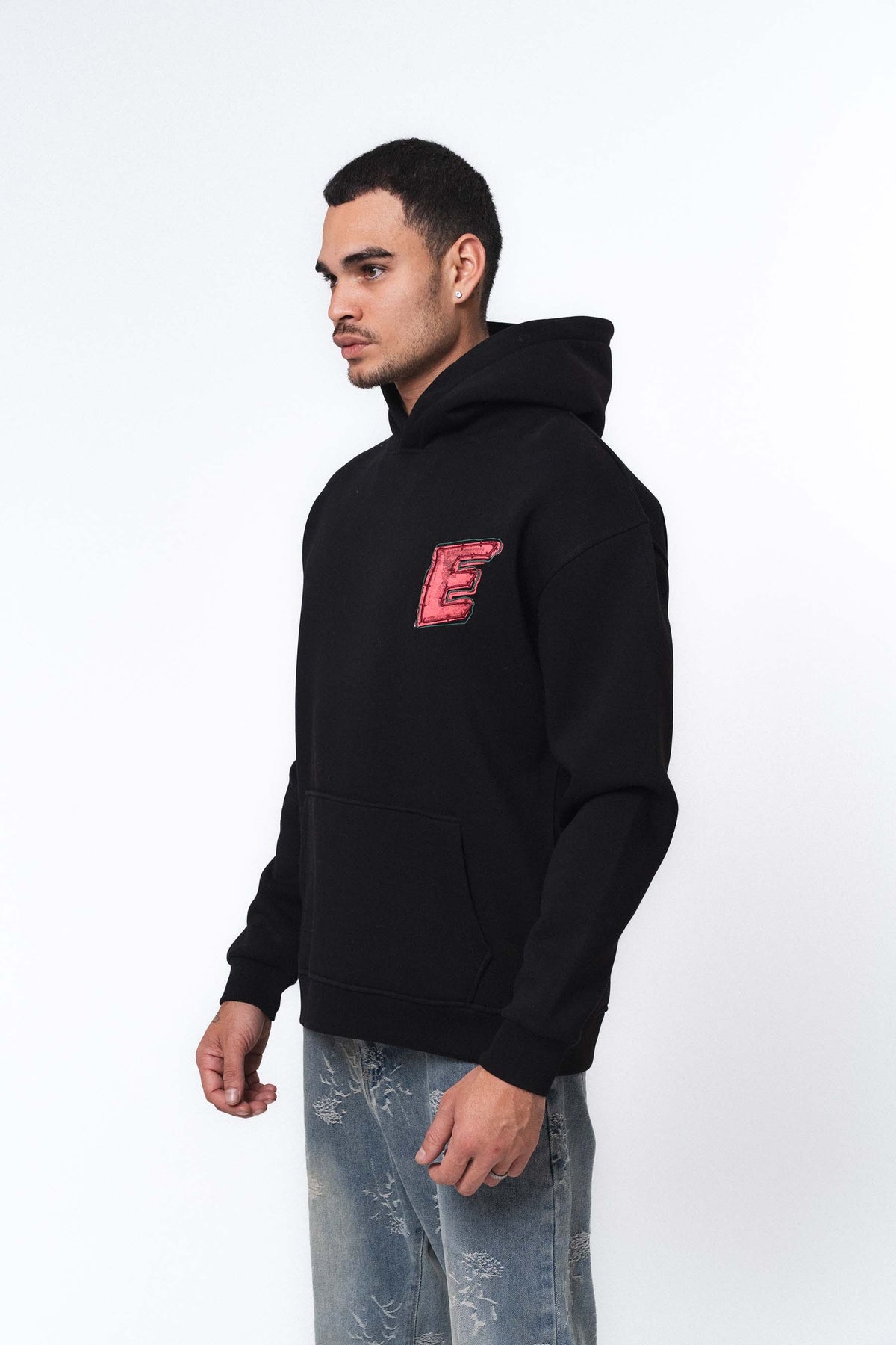 Yes Siyah Oversize Hoodie