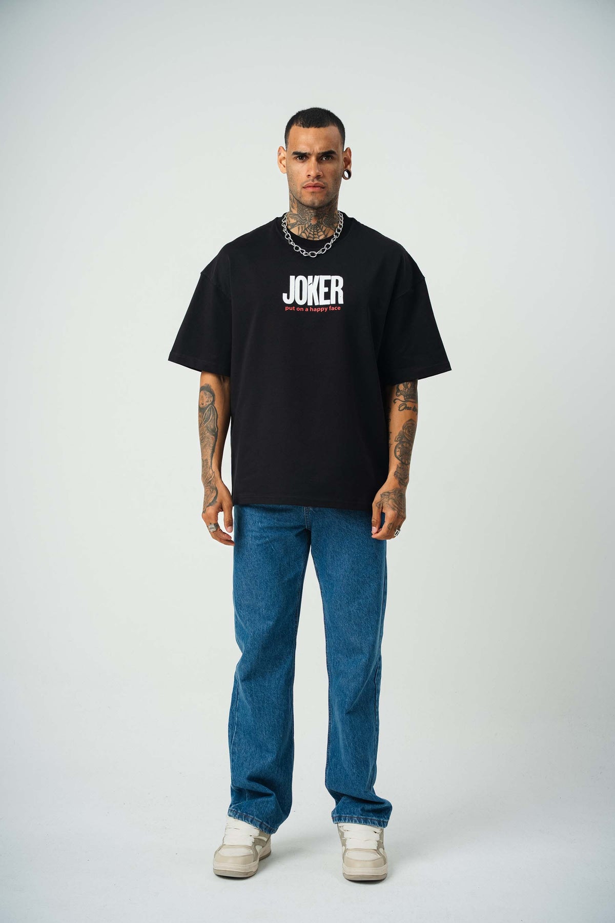 Joker 2 Baskılı Siyah Oversize T-Shirt
