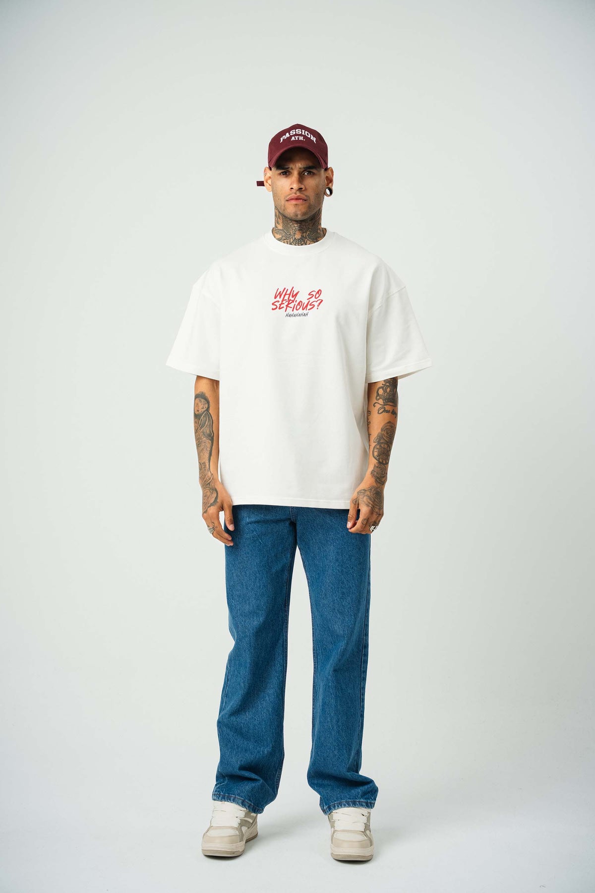 Joker Why So Serius B Baskılı Beyaz Oversize T-Shirt