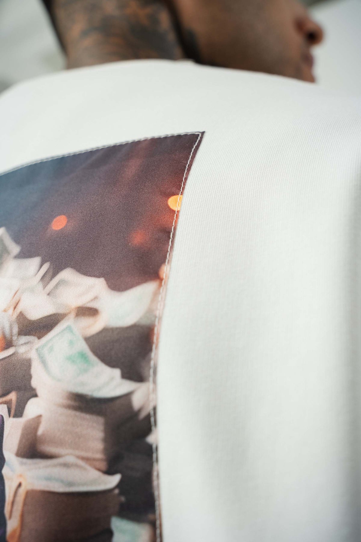 Need Money For Smile Joker Baskılı Beyaz Oversize T-Shirt