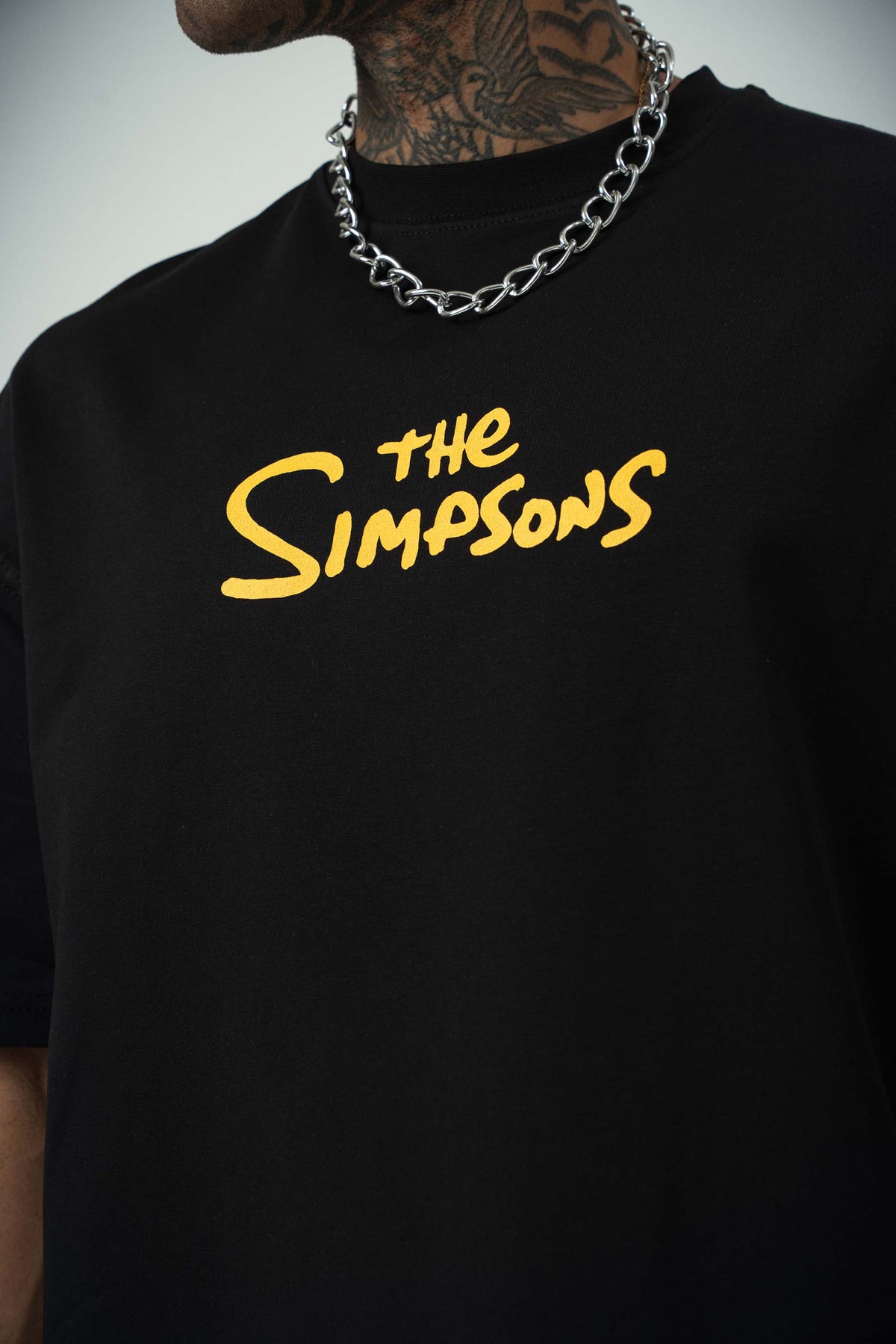 The Simpsons Baskılı Siyah Oversize T-Shirt