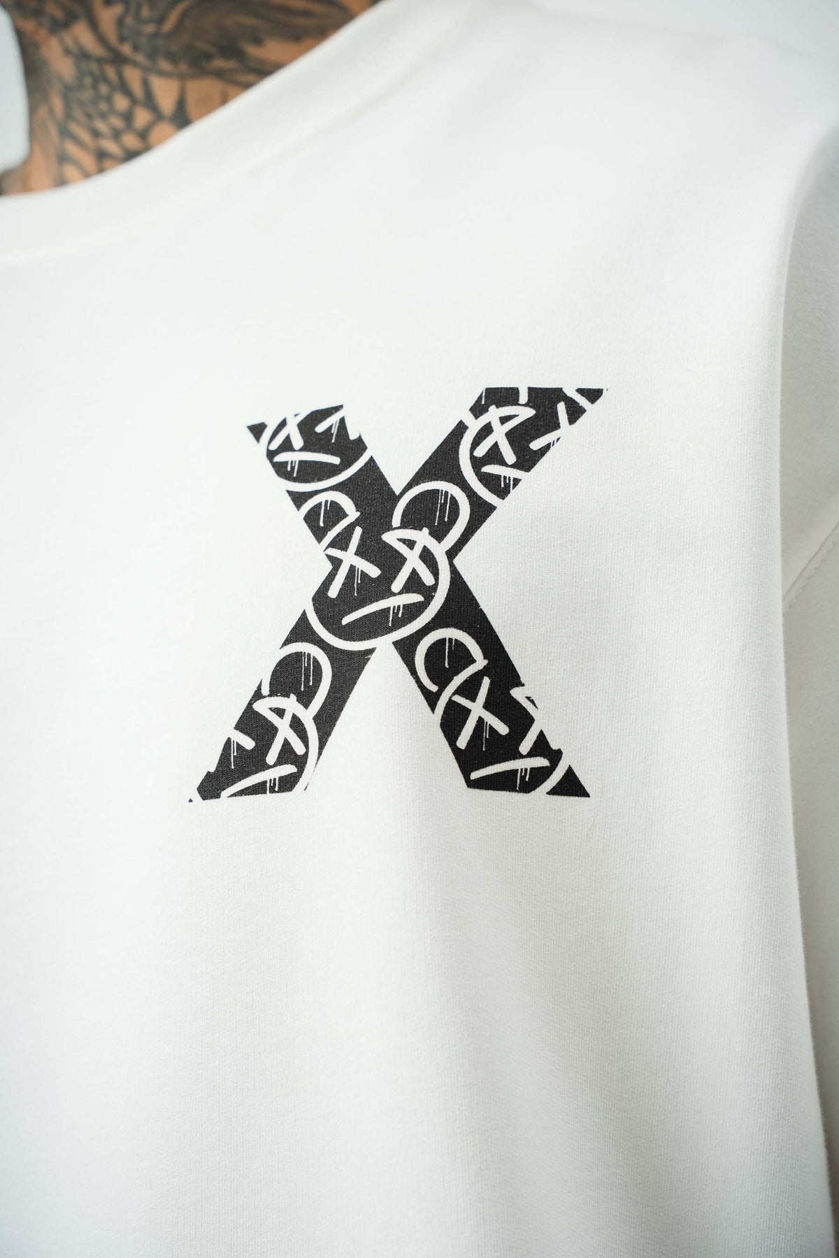 X Very Cool Boys Baskılı Beyaz Oversize T-Shirt