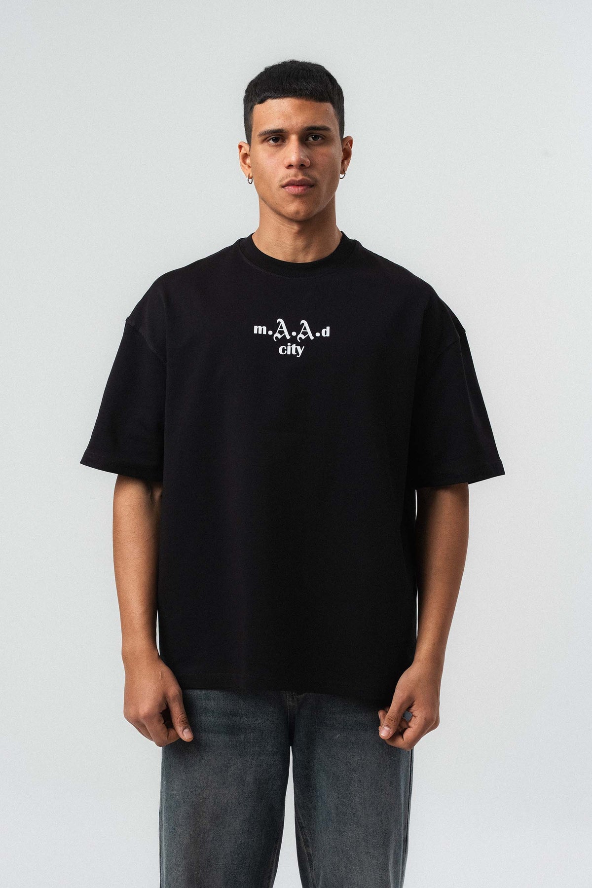 Kendrick Lamar Baskılı Siyah Oversize Baskılı T-Shirt