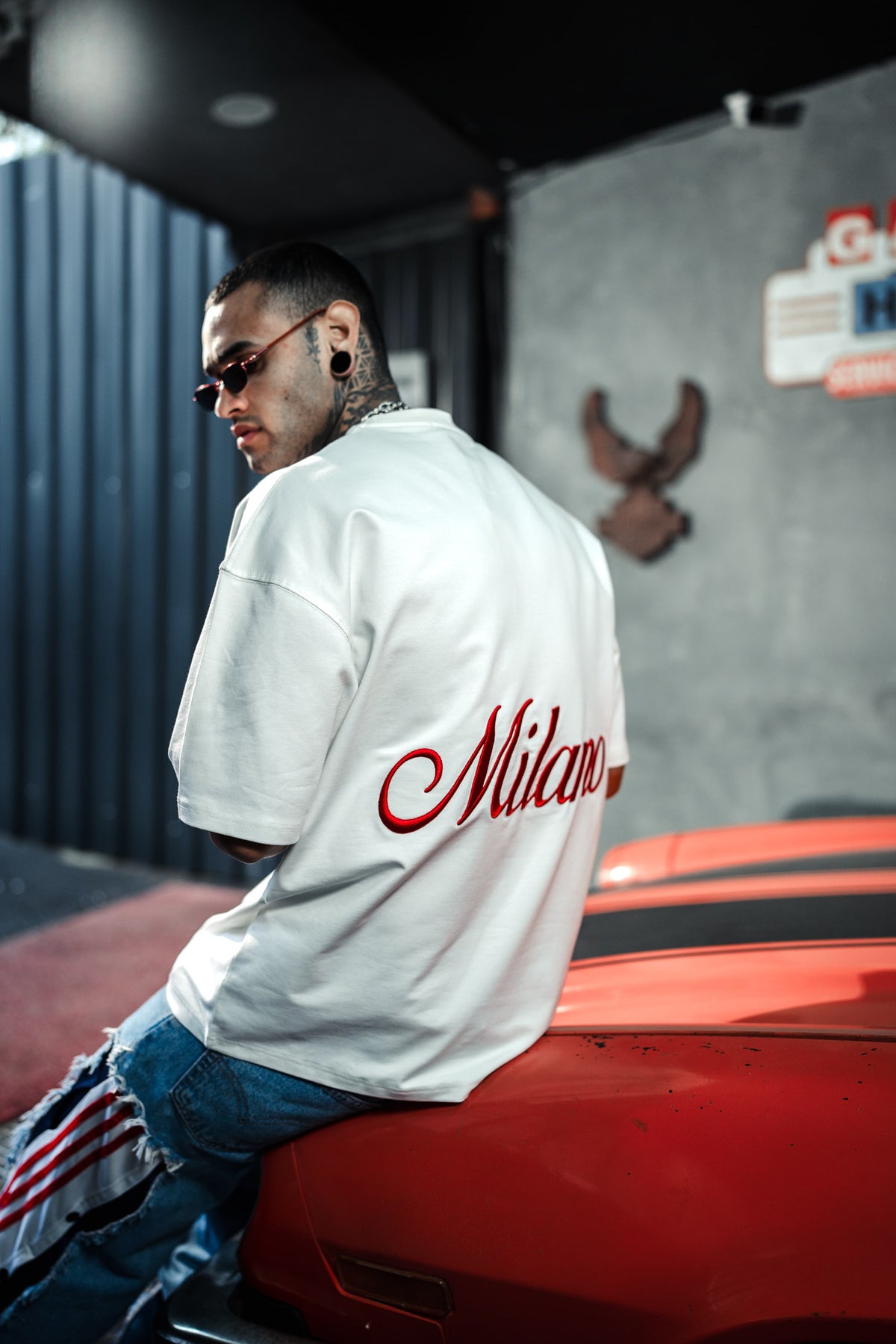 Milano Eva Embroidered Oversize White T-shirt