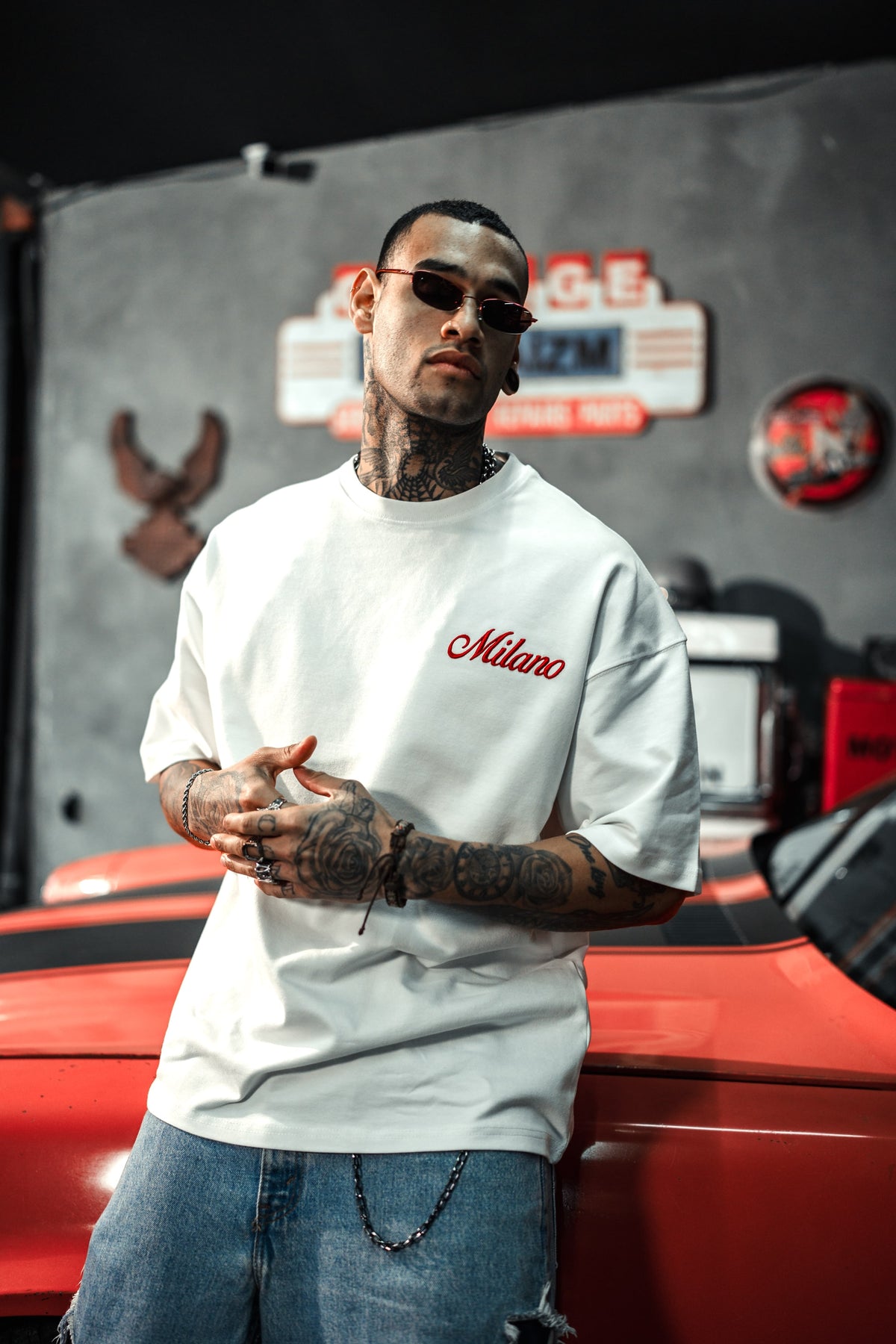 Milano Eva Embroidered Oversize White T-shirt