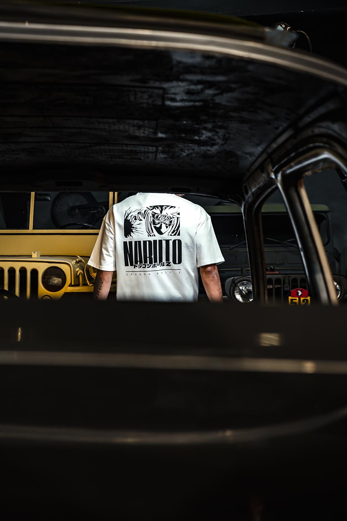 Naruto Print Oversize White T-Shirt