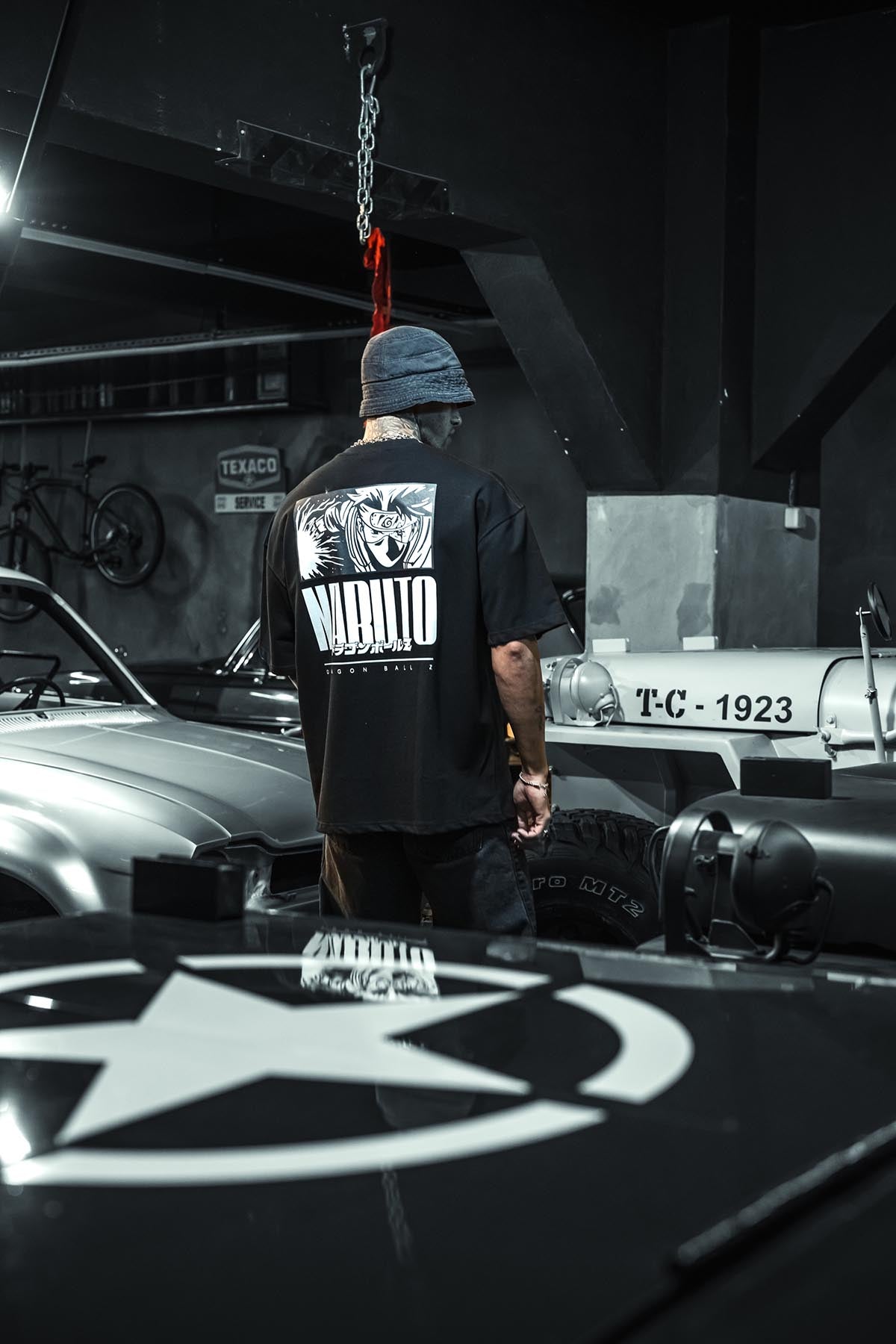 Naruto Print Oversize Black T-Shirt