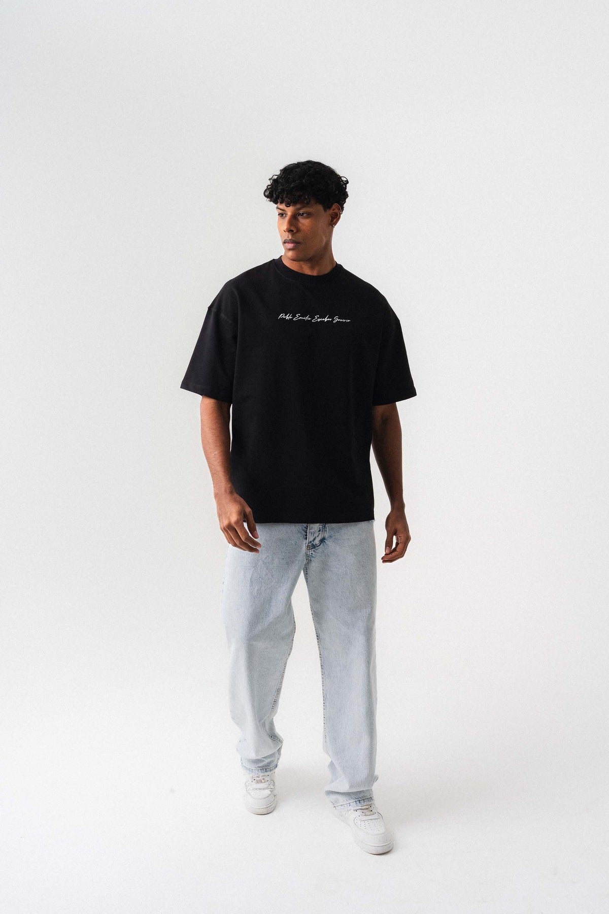 Pablo Emilio Escobar Siyah Oversize Baskılı T-Shirt