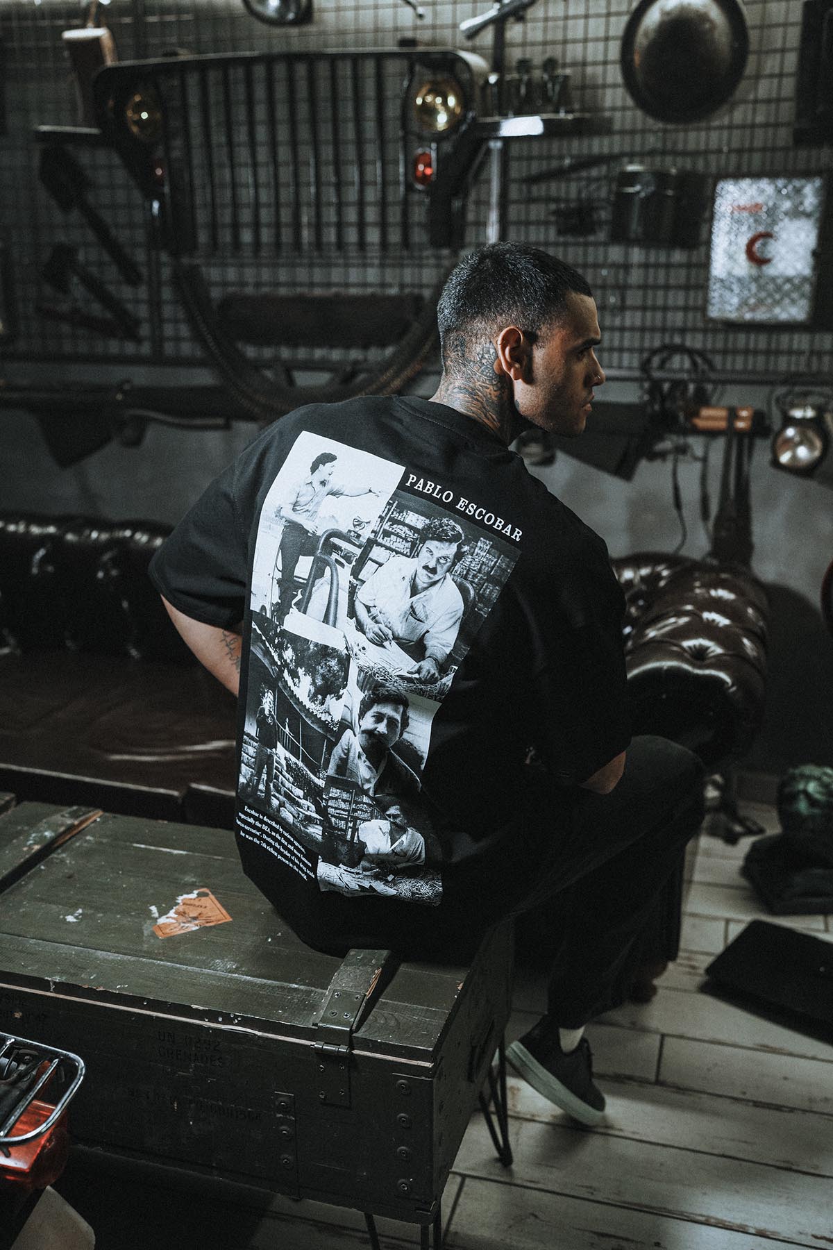 Pablo Escobar Oversize Black T-Shirt with Back Picture