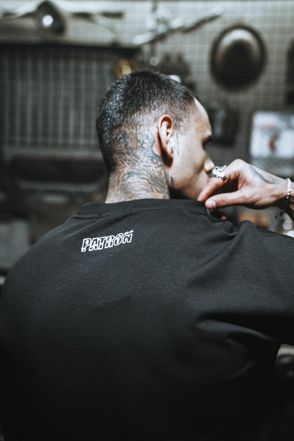Boss Eva Embroidered Oversize Black T-Shirt
