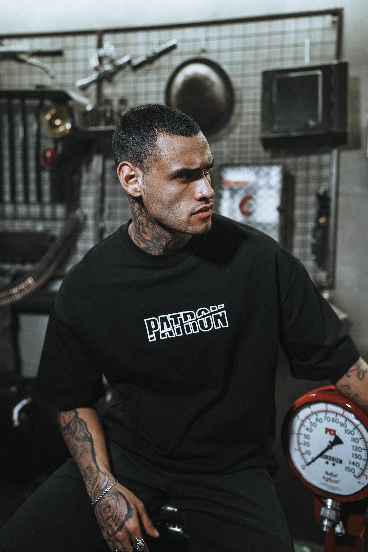 Boss Eva Embroidered Oversize Black T-Shirt