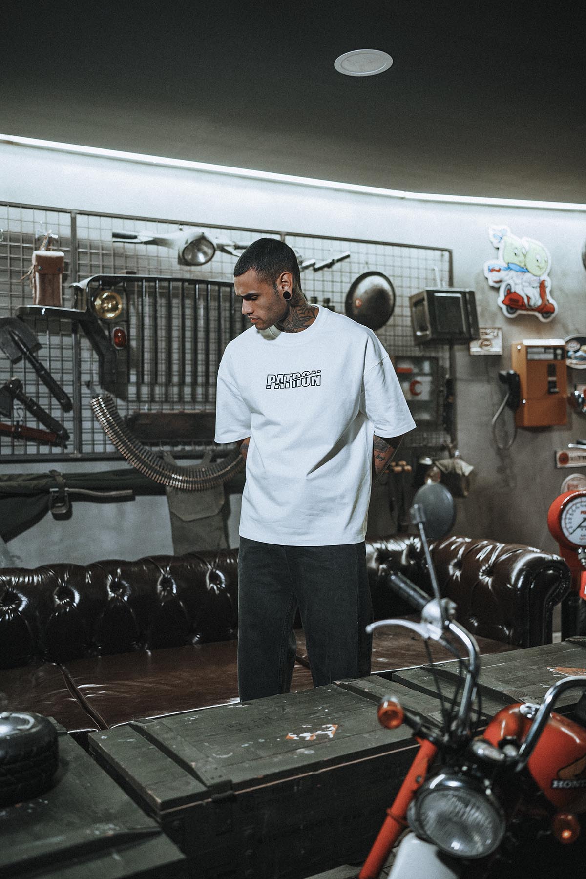 Boss Eva Embroidered Oversize White T-Shirt