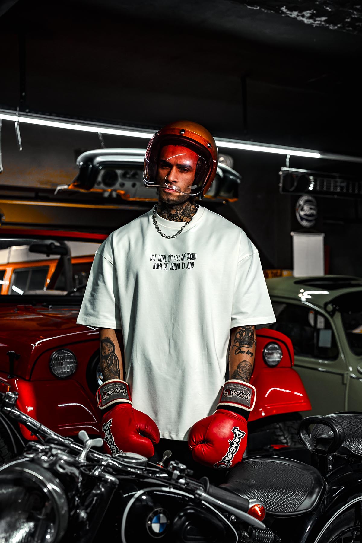Rocky Balboa Collection Patched Oversize White T-Shirt