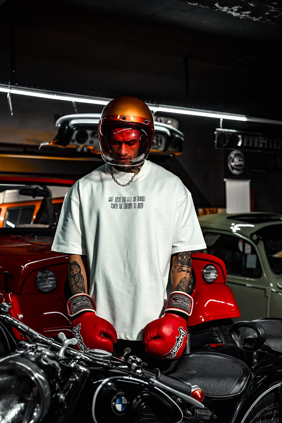 Rocky Balboa Collection Patched Oversize White T-Shirt